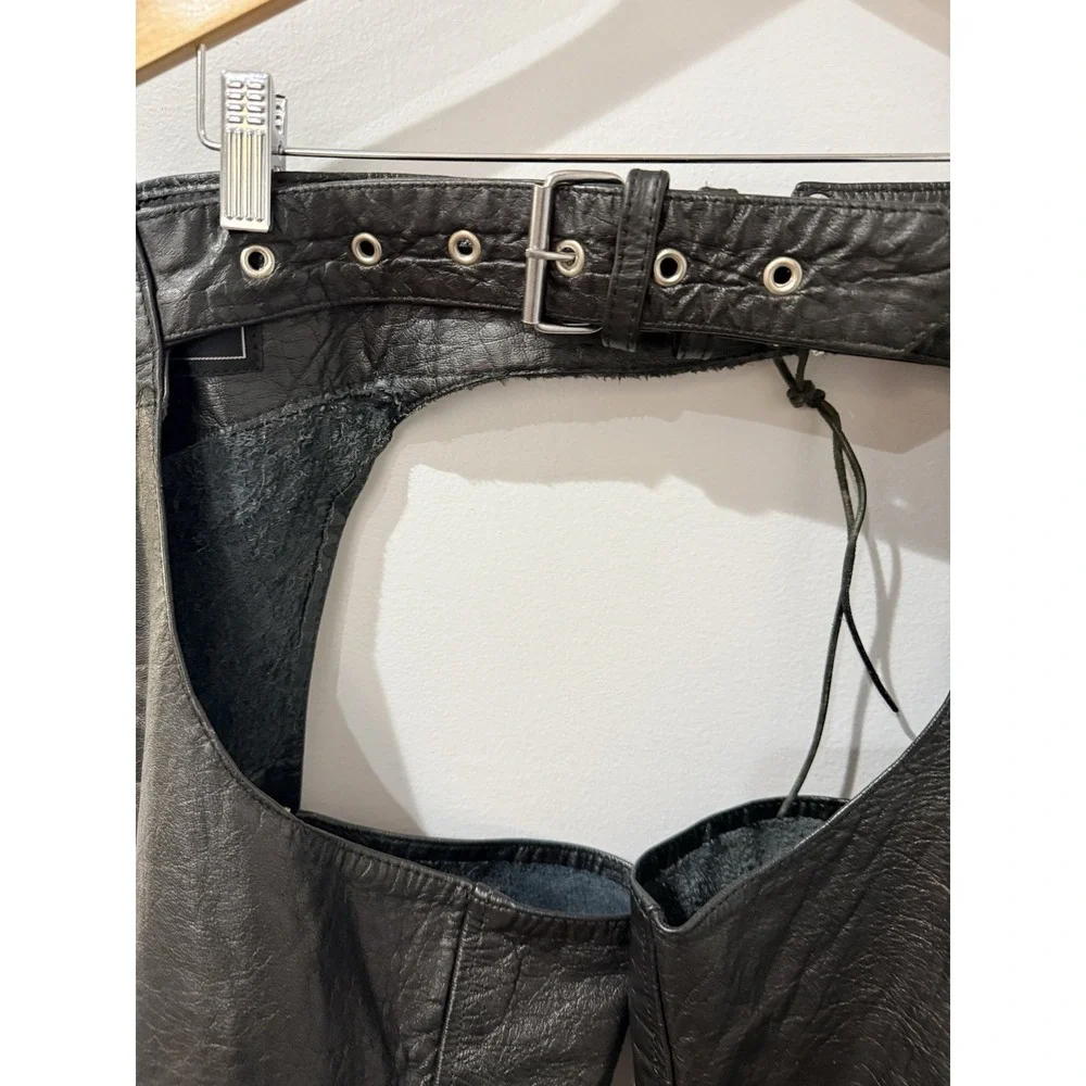 LEATHER MOTORCYCLE CHAPS UNIK Leather Apparel CHAPS Size‎ M Z